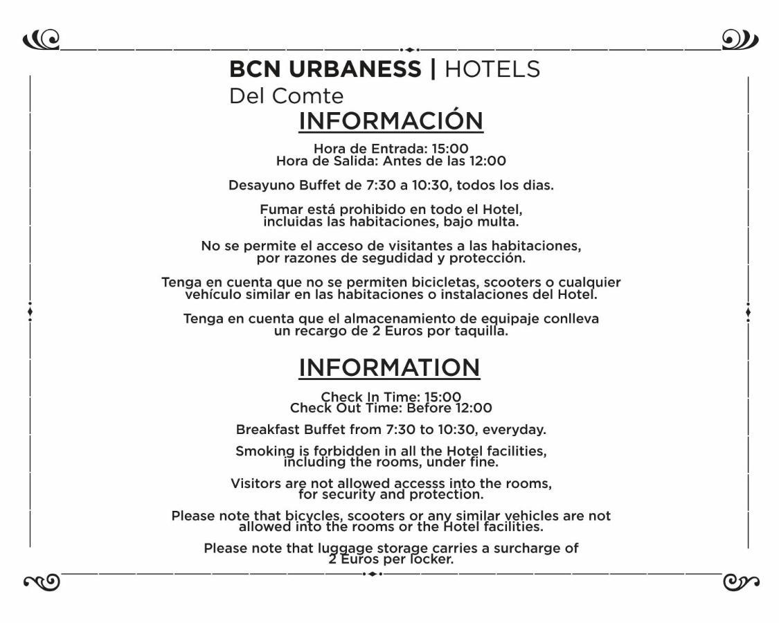 Bcn Urbaness Hotels Del Comte Barcelona Kültér fotó